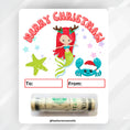 Load image into Gallery viewer, This image shows the money tube attached to the Mermaid money card.
