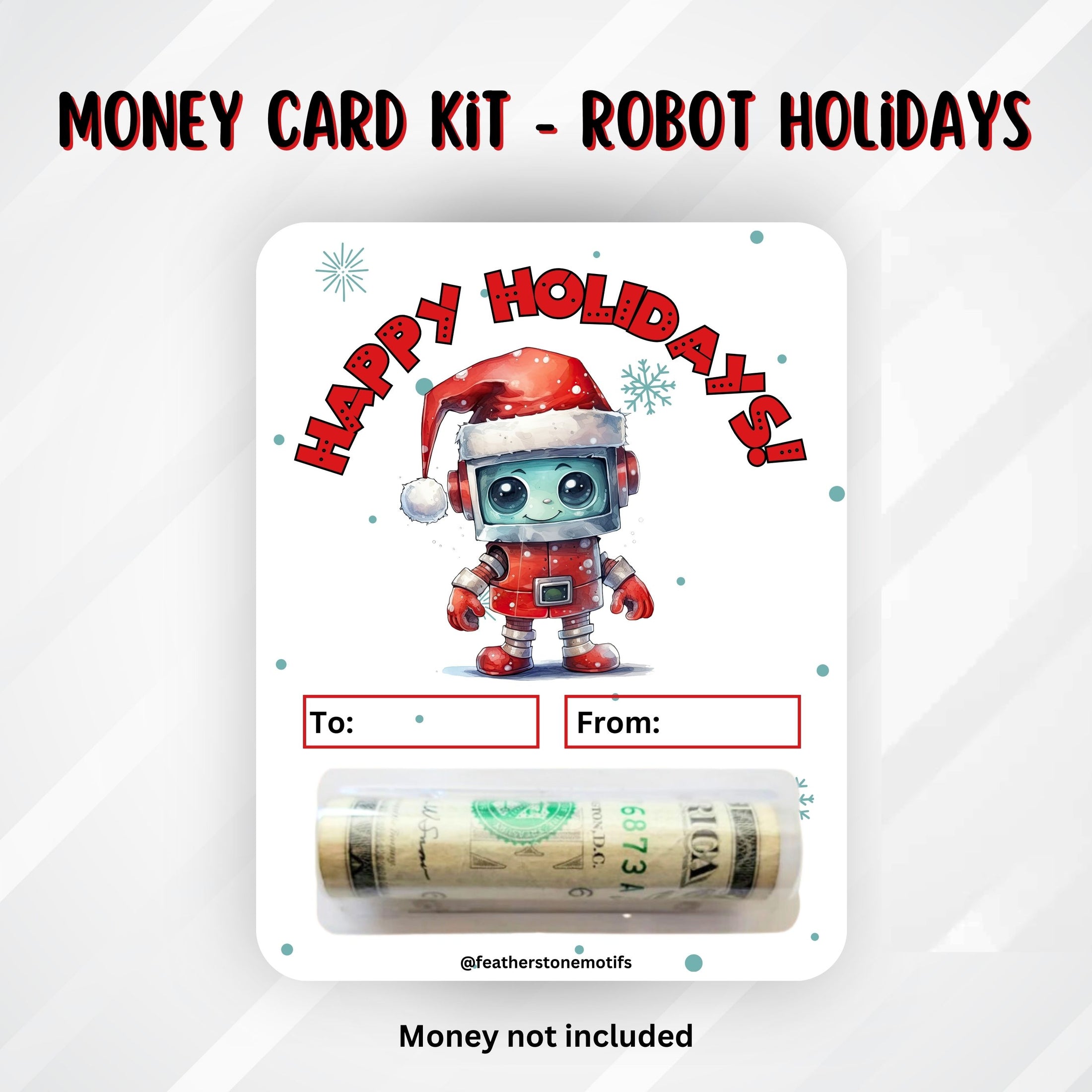 This image shows the Robot money card with money tube attached.