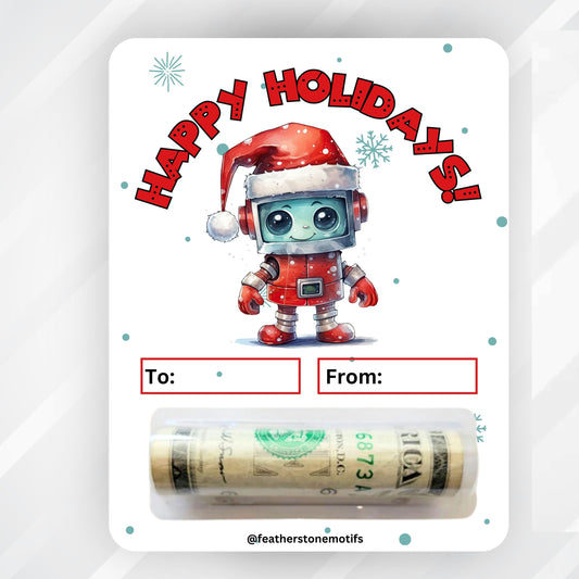 This image shows the Robot money card with money tube attached.