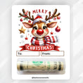 Load image into Gallery viewer, This image shows the money tube attached to the Rudolph Money Card.

