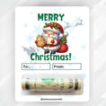 Load image into Gallery viewer, This image shows the money tube attached to the Santa Cookie Money Card.
