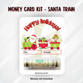 Load image into Gallery viewer, This image shows the money tube attached to the Santa Train Money Card.
