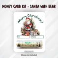 Load image into Gallery viewer, This image shows the money tube attached to the Santa with a Bear Money Card.
