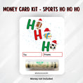 Load image into Gallery viewer, This image shows the money tube attached to the Sports Ho Ho Ho money card.
