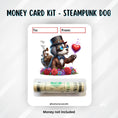 Load image into Gallery viewer, This image shows the money tube attached to the Steampunk Dog Valentine Money Card.
