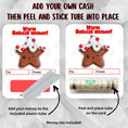 Load image into Gallery viewer, This image shows how to attach the money tube to the Warm Wishes Money Card.
