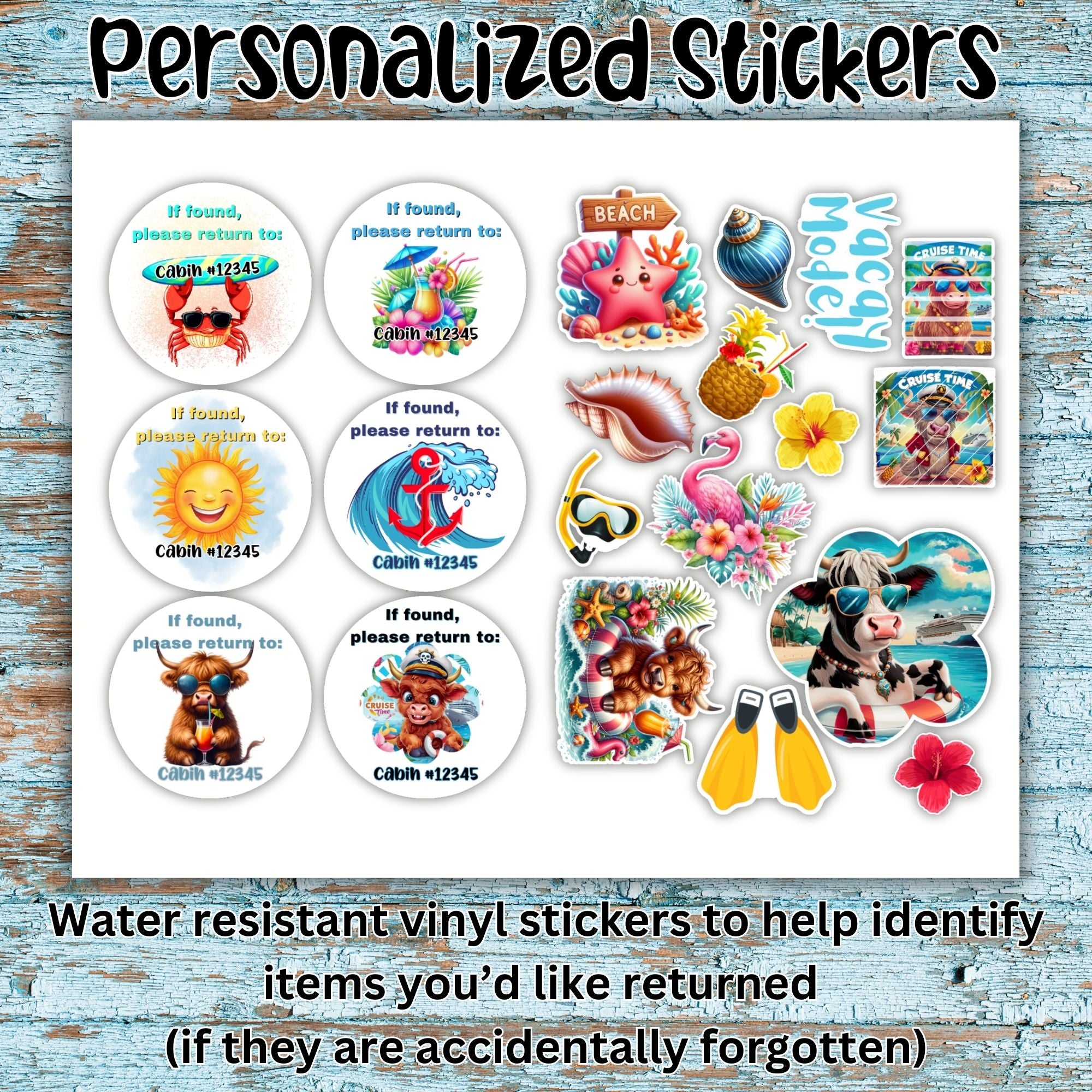 This image shows the sticker sheet that is available as part of the No Bull Cruise Magnet Accessories.