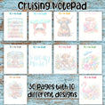 Load image into Gallery viewer, This image shows the 10 different designs in the cruising notepad that is available as part of the No Bull Cruise Magnet Accessories.
