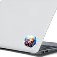 Load image into Gallery viewer, This image shows the Big Eyed Octopus Die-Cut Sticker on the back of an open laptop.
