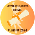 Load image into Gallery viewer, Personalized Grad Party Sticker Bundle - Gradient Congratulations!
