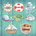 Load image into Gallery viewer, This image shows all 8 of the Personalized Watercolor Cruise Magnets.
