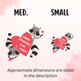 Load image into Gallery viewer, This image shows medium and small personalized valentine stickers next to each other as a size comparison.
