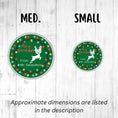 Load image into Gallery viewer, This image shows medium and small Personalized Holiday Stickers - Reindeer Christmas next to each other.
