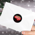 Load image into Gallery viewer, This image shows the Personalized Holiday Stickers - Retro Holidays on the back of an envelope.
