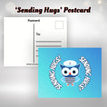 Load image into Gallery viewer, This image shows the Sending Hugs! postcard with a nautical themed owl in the center.
