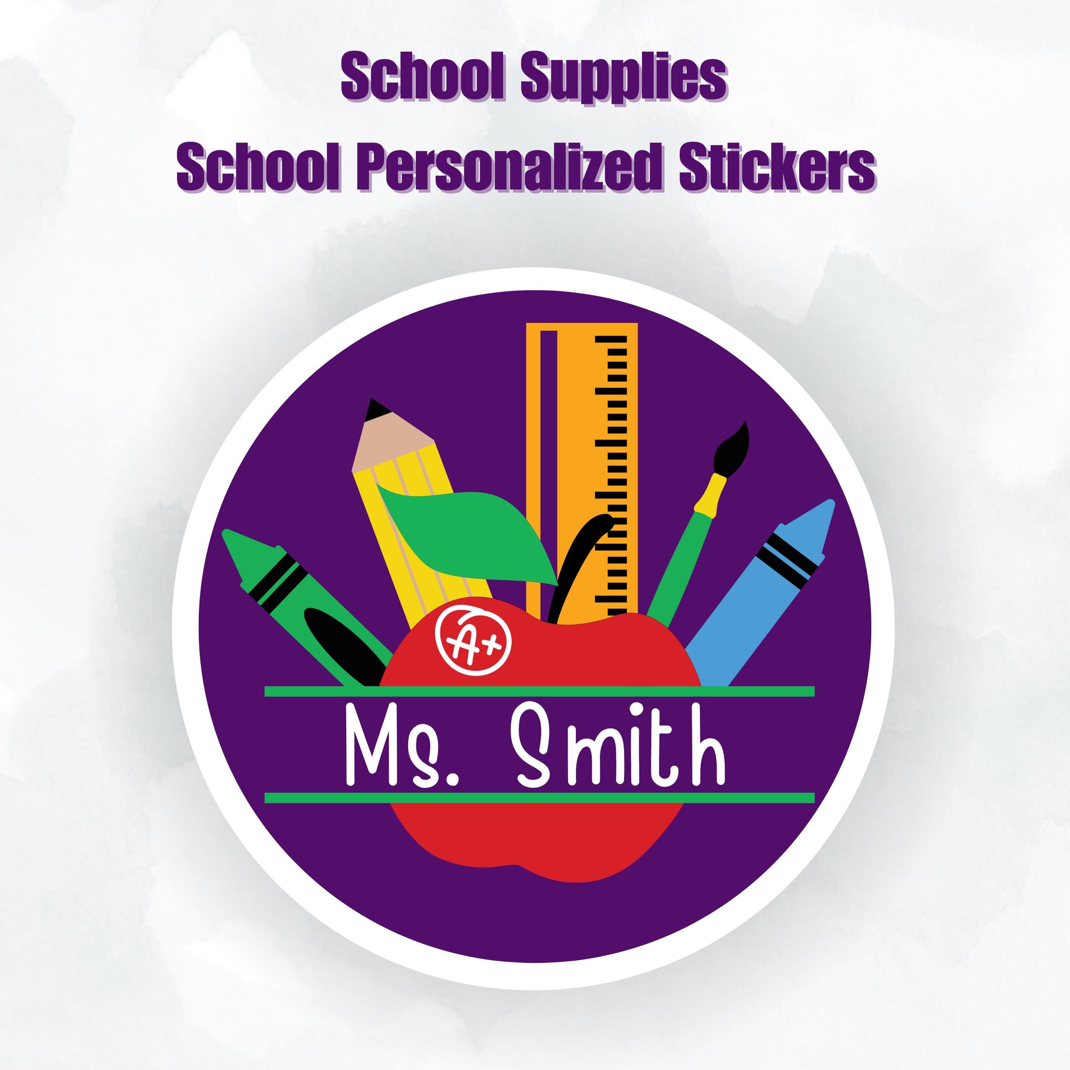 This cover image shows the personalized school sticker on a cloudy background.