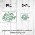 Load image into Gallery viewer, This image shows medium and small Personalized Holiday Stickers - Sloth Merry Christmas next to each other.
