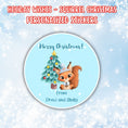 Load image into Gallery viewer, This image shows the Personalized Holiday Stickers - Squirrel Christmas.
