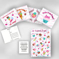 Load image into Gallery viewer, This image shows the full Sweet Fun! themed Camp Postcard Kit.
