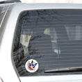 Load image into Gallery viewer, This image shows the Blue Butterfly with Stars die cut sticker on the back window of a car.
