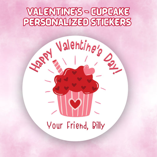 This cover page shows the personalized valentine sticker on a pink cloudy background.