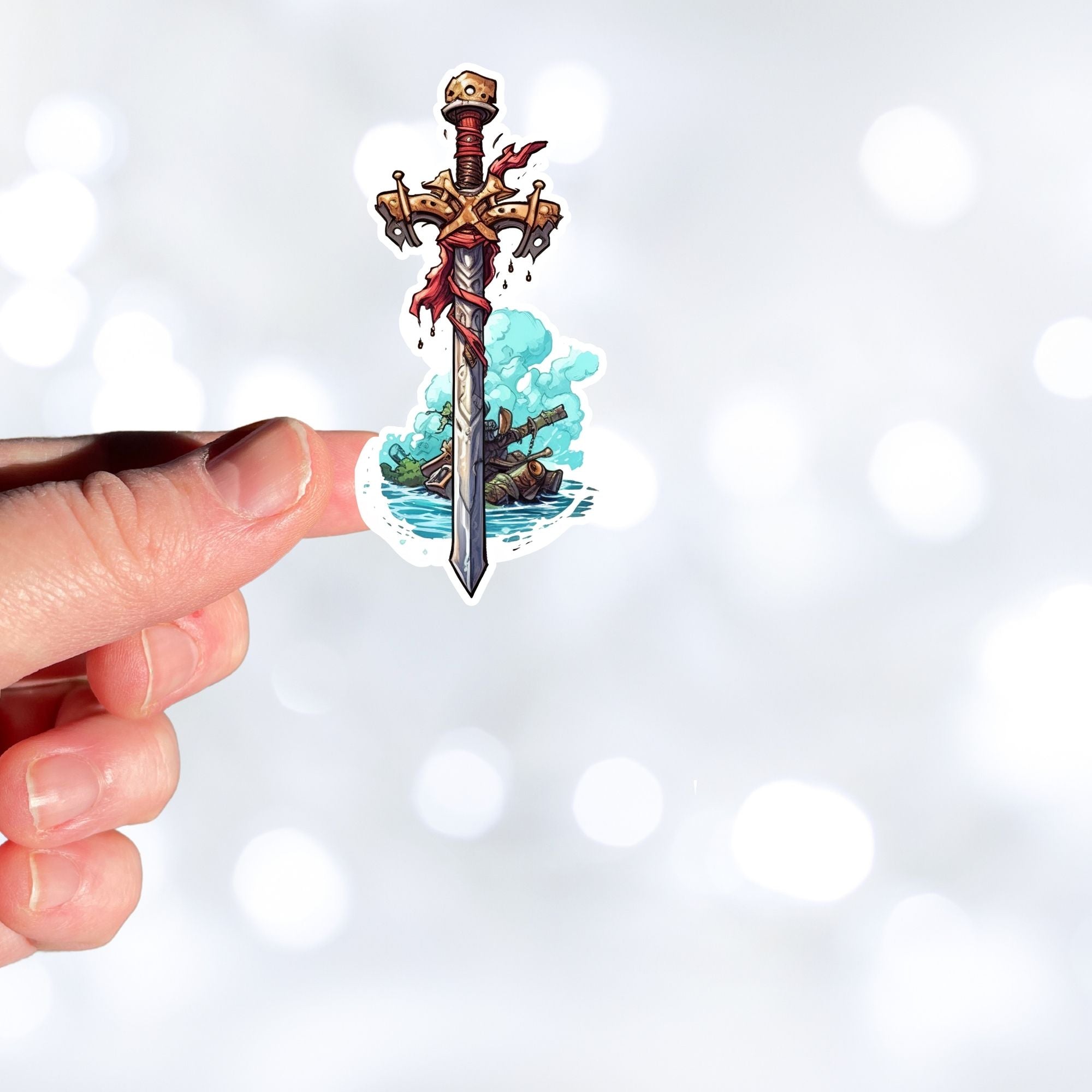 Pirate Sword Die-Cut Sticker – Featherstone Motifs