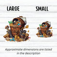 Load image into Gallery viewer, This image shows large and small Pirate Treasure 1 Die-Cut Stickers next to each other.
