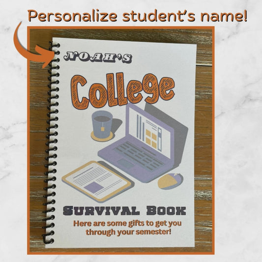 Personalized College Gift Card Book with Stickers and PVC Cover - Orange & Blue