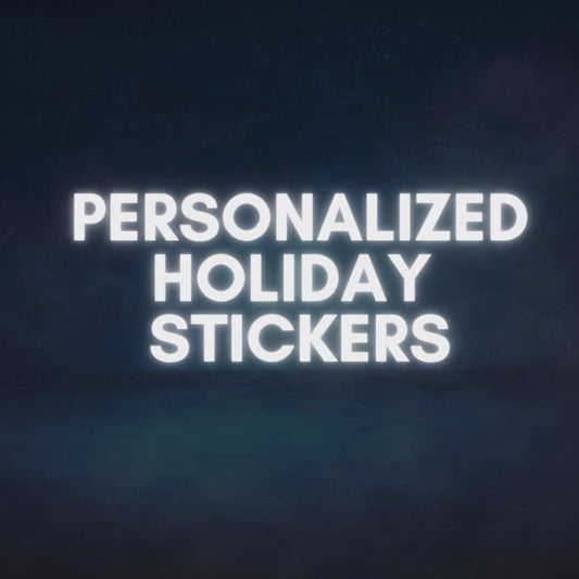 Personalized Holiday Stickers - Polar Bear Fishing