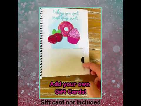 Personalized College Gift Card Book with Stickers and PVC Cover - Pink & Teal