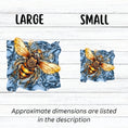 Load image into Gallery viewer, This image shows large and small steampunk bee stickers next to each other.
