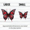 Load image into Gallery viewer, This image shows large and small Steampunk Butterfly 5 Die-Cut Stickers side by side.
