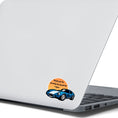 Load image into Gallery viewer, This image shows the zooming by sticker on the back of an open laptop.
