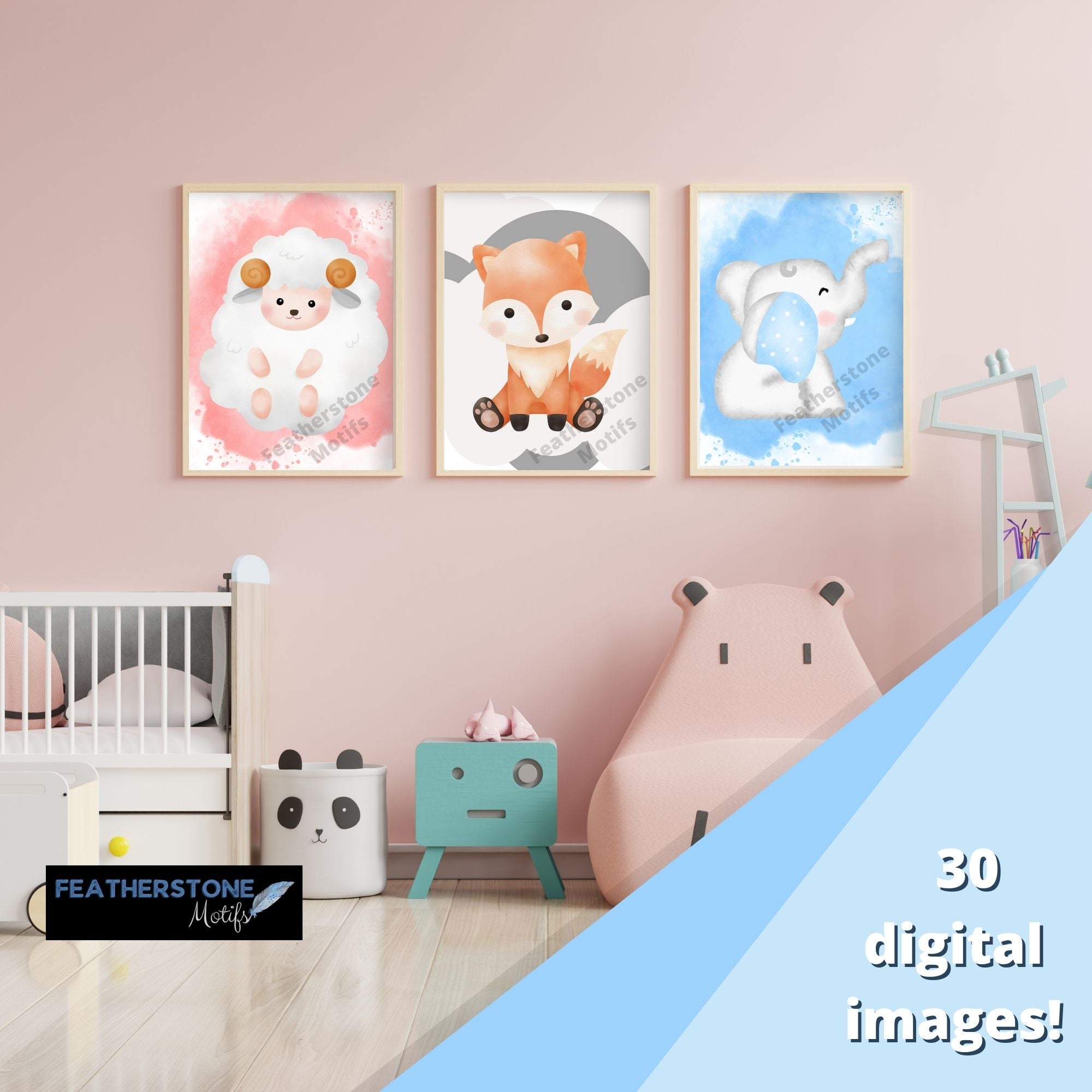 Adorable baby animals! This digital download will allow you to instantly download images of baby sheep, fox, reindeer, elephants, and hedgehogs. 