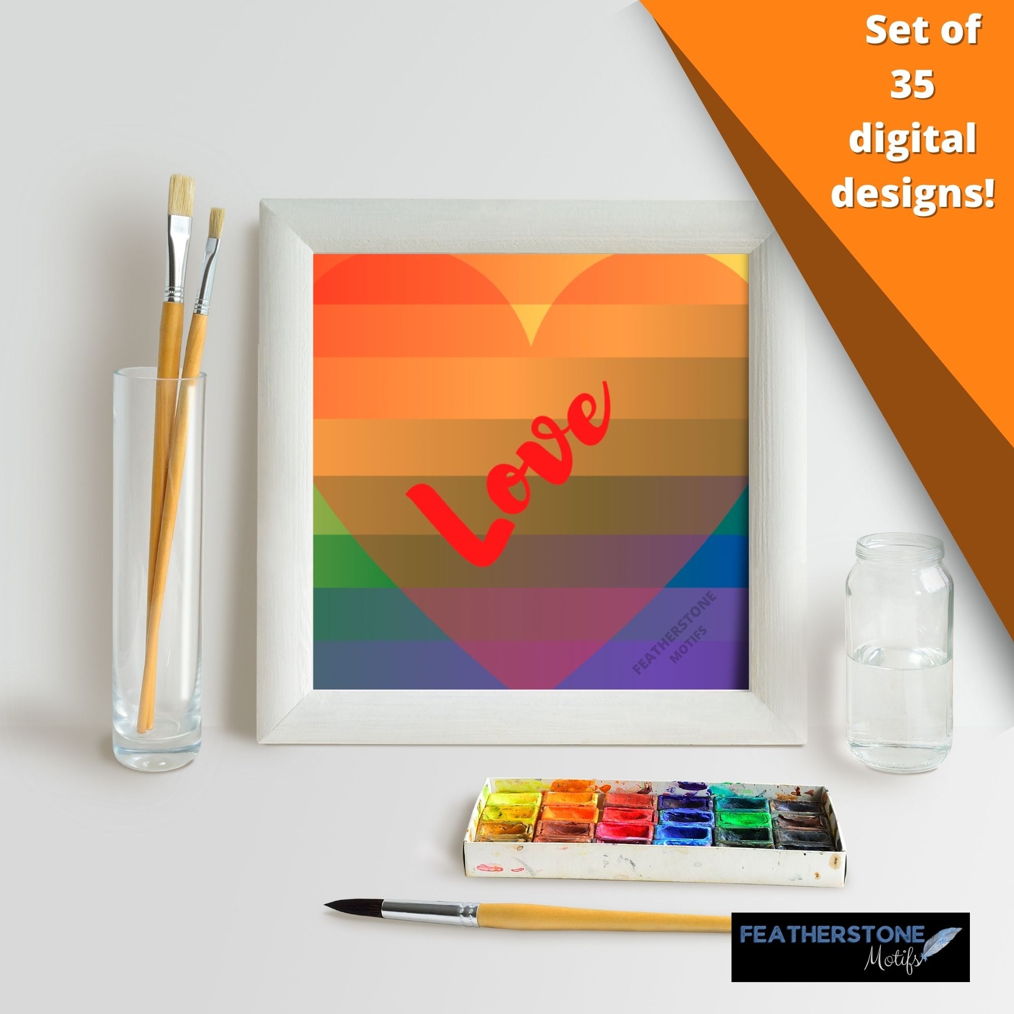 Show your Pride with this set of 35 digital images! Use for craft projects like handmade coasters and greeting cards, or frame and hang them on the wall.