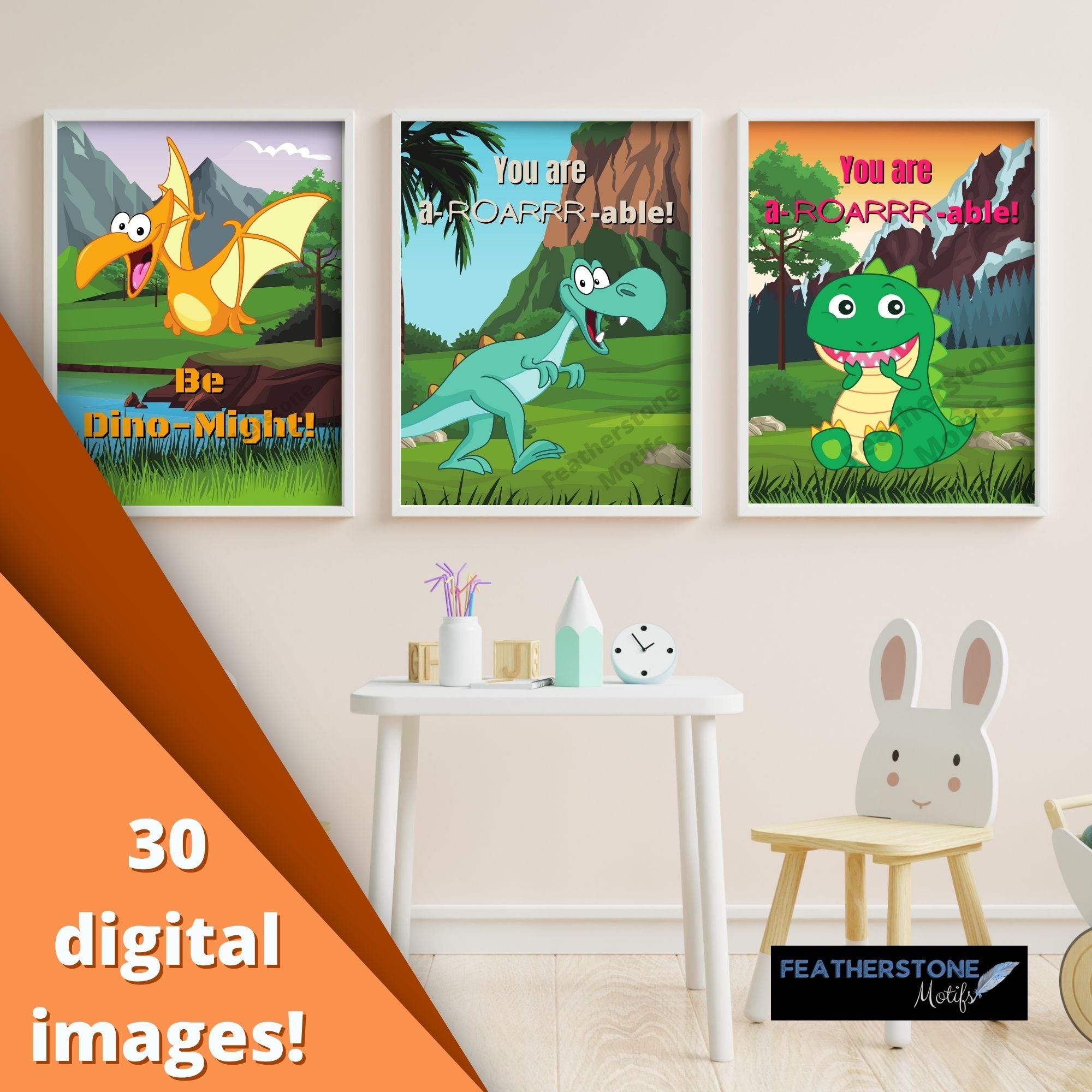 This digital download will allow you to instantly download images of A-ROARR-ABLE dinosaurs. 
