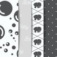 Load image into Gallery viewer, Scrapbookers, this is what you've been looking for! This gray themed baby bundle has 30 unique images that can be printed or used as digital backgrounds.

