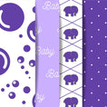 Load image into Gallery viewer, Scrapbookers, this is what you've been looking for! This purple themed baby bundle has 30 unique images that can be printed or used as digital backgrounds.
