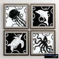 Load image into Gallery viewer, Dive into this set of 40 digital images of underwater creatures! Use for craft projects like handmade coasters and greeting cards, or frame and hang them on the wall.
