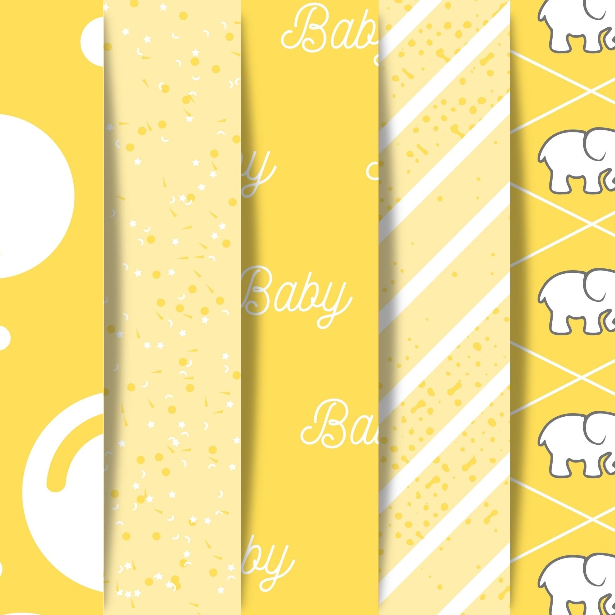 Scrapbookers, this is what you've been looking for! This yellow themed baby bundle has 30 unique images that can be printed or used as digital backgrounds.