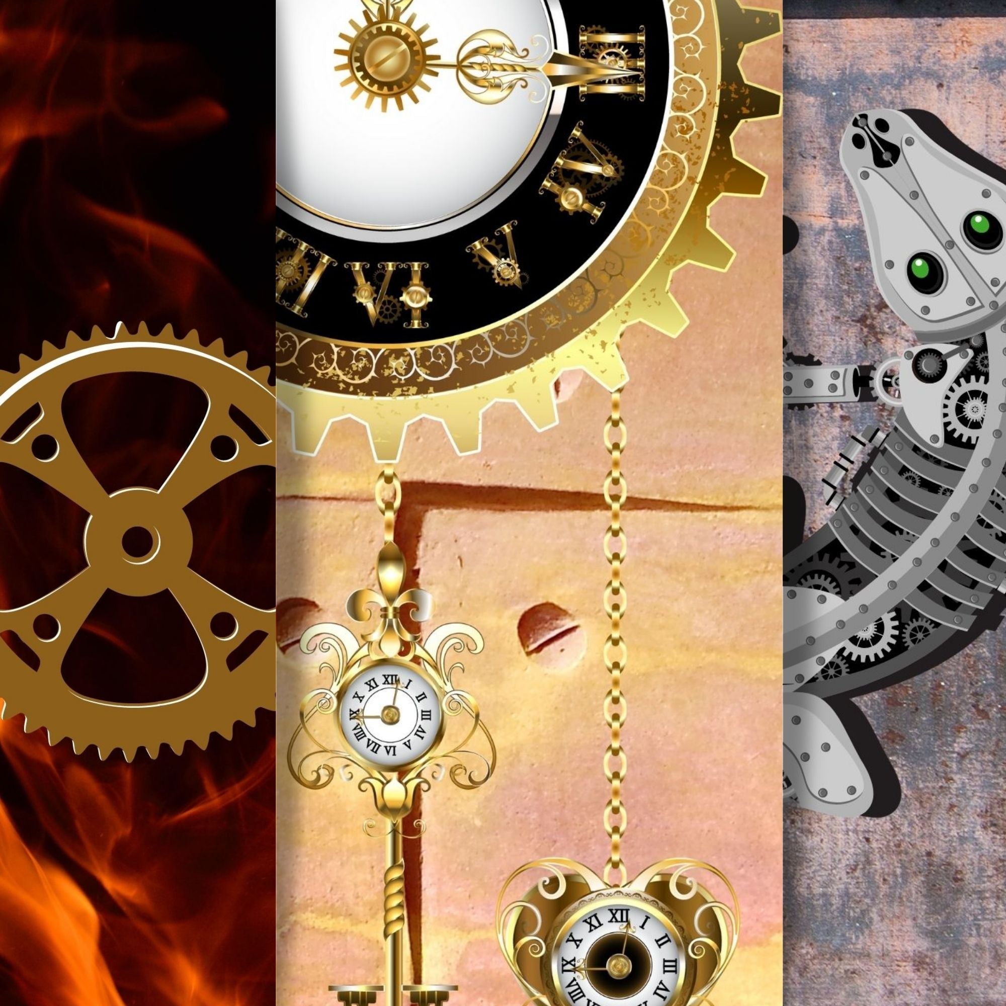 Scrapbookers, this is what you've been looking for! This steampunk themed bundle has 30 unique images that can be printed or used as digital backgrounds.