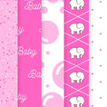 Load image into Gallery viewer, Scrapbookers, this is what you've been looking for! This pink themed baby bundle has 30 unique images that can be printed or used as digital backgrounds.
