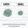 Load image into Gallery viewer, It's Coffee Time! This individual die-cut sticker features the words Coffee Time over a pastel green and pink background. This coffee sticker is great for all coffee lovers! This image shows large and small Coffee Time stickers next to each other.
