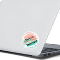 Load image into Gallery viewer, When you think about it, we're ALL Perfectly Imperfect! This inspirational die-cut sticker features the words Perfectly Imperfect on a cloudy pastel background. Check out our Inspirational collection for more inspiring stickers! This image shows the Perfectly Imperfect sticker on the back of an open laptop.
