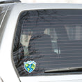 Load image into Gallery viewer, Keep Earth Clean, it's the only home we have! This individual die-cut sticker features the earth in a heart shape with Keep Earth Clean written above. Check out our Inspirational collection for more inspiring stickers! This image shows the Keep Earth Clean die-cut sticker on the back window of a car.
